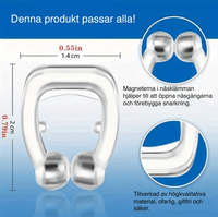 Magnetiska anti-snarknäsklämmor i silikon – 6-pack