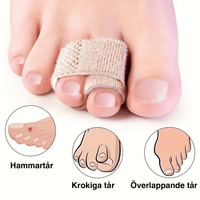 Genanvendelige tåstøtter og fingerstropper til stabilisering – 5-pak