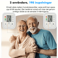 Digital blodtryksmåler med hukommelsesfunktion til 99 aflæsninger