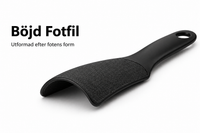 Ergonomisk fodfil med buet design til hælpleje