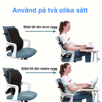 Ergonomisk ryglæns- og lændestøttepude til kontor og bil