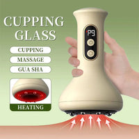 Gua sha-massageapparat med rødt lysterapi og varmefunktion