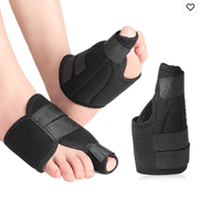 Justerbar hallux valgus natskinne med stropper (2-pak)