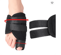 Justerbar hallux valgus natskinne med stropper (2-pak)