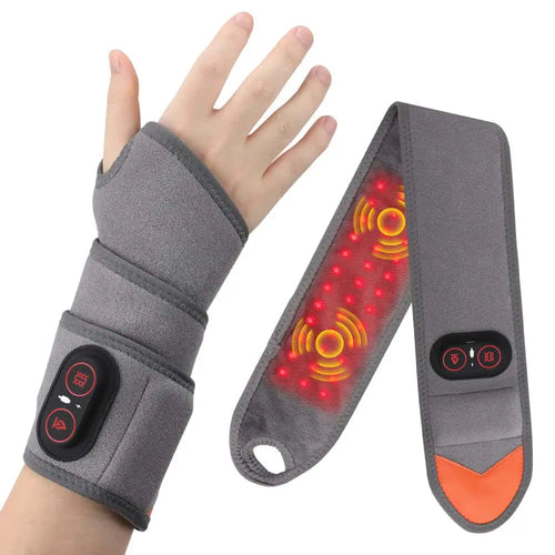 Håndledsbandage med rødt lysterapi, varme og vibrationsmassage
