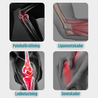 Knæstøtte med sidestivere og silikonestøtte til patella