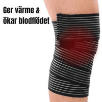 Elastisk knæstøttebandage med justerbar kompression