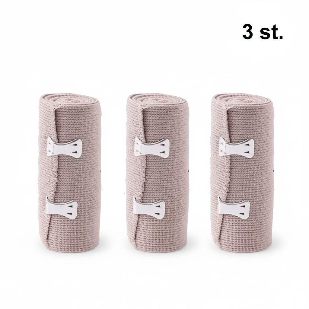 Elastisk kompressionsbandage med spænder – 3-pak, 4,5 m
