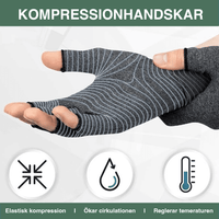 Kompressionshandsker mod gigt med åbne fingerspidser