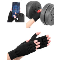 Kompressionhandsker med åbne fingerspidser mod stivhed