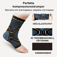 Kompressionsstrømpe mod plantar fasciitis med svangstøtte