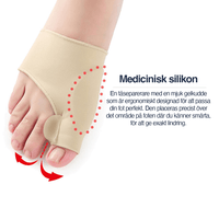 Korrigering hallux valgus-støtte med tåspreder (2-pak)
