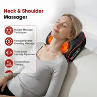 Massagepude med varmefunktion til nakke, skuldre og ryg
