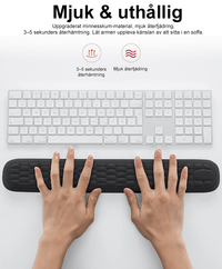 Ergonomisk håndledsstøtte i memory foam til tastatur