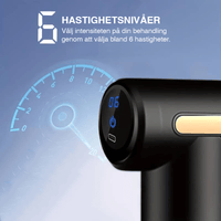Kompakt mini massagepistol med udskiftelige hoveder
