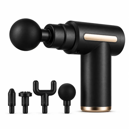 Professionel mini-massagepistol med udskiftelige hoveder