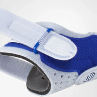 Närbild på RhizoLocs kardborrelås och justerbara tumdel