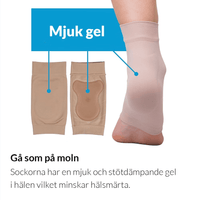 Hælspore støttestrømpe med indbygget gelpude