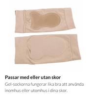 Hælspore støttestrømpe med indbygget gelpude