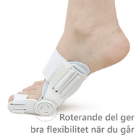 Storetåkorrigerer med roterbar støtte mod hallux valgus