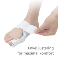 Storetåkorrigerer med roterbar støtte mod hallux valgus
