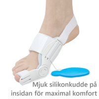Storetåkorrigerer med roterbar støtte mod hallux valgus